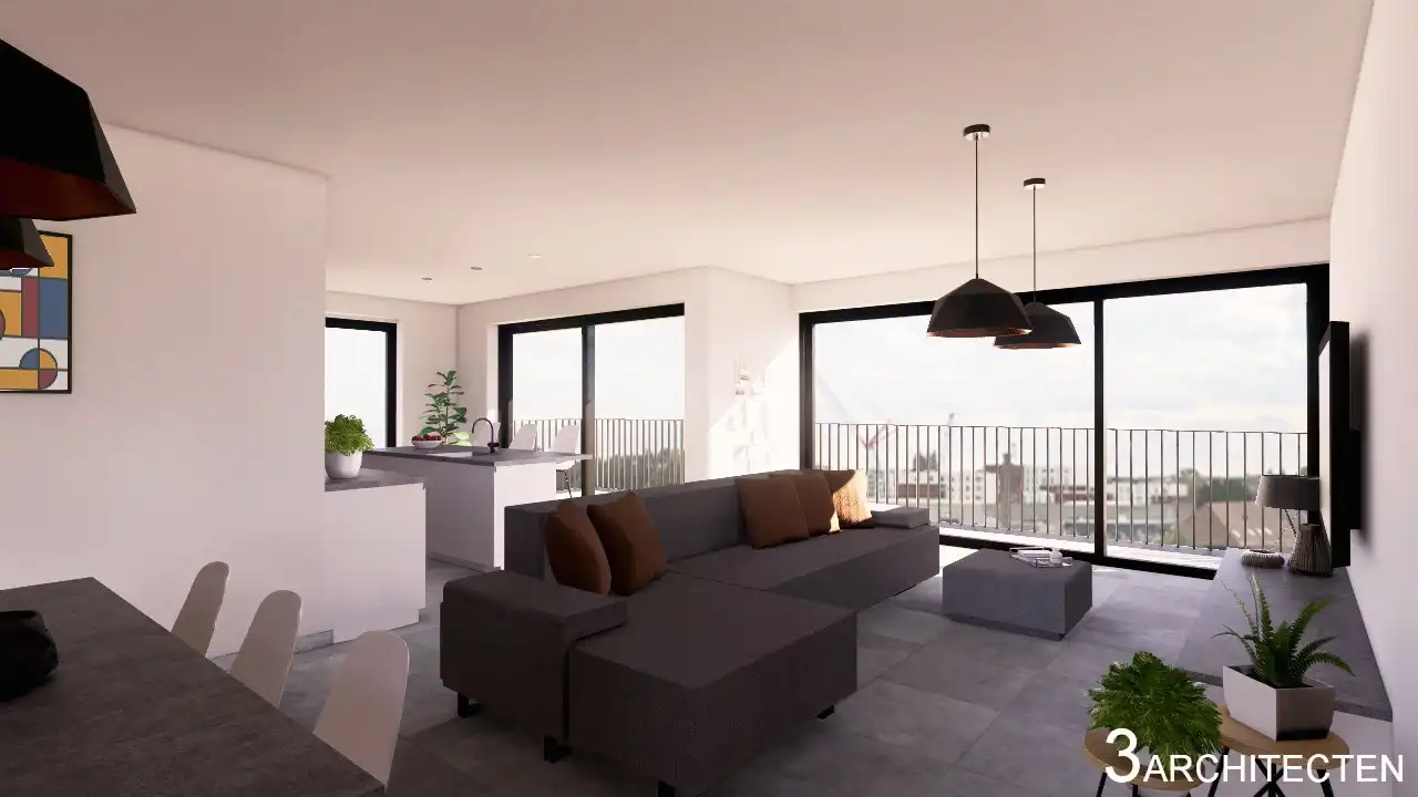 Prachtig lichtrijk en ruim (116 m²) nieuwbouw 2-slpk appartement met (zonne)terras(en), Kortemark foto 4