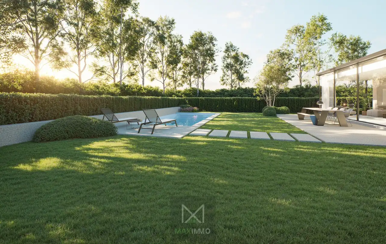 Exclusieve en energiezuinige gelijkvloerse villa in afwerkingsfase – zicht op velden & bos foto 3