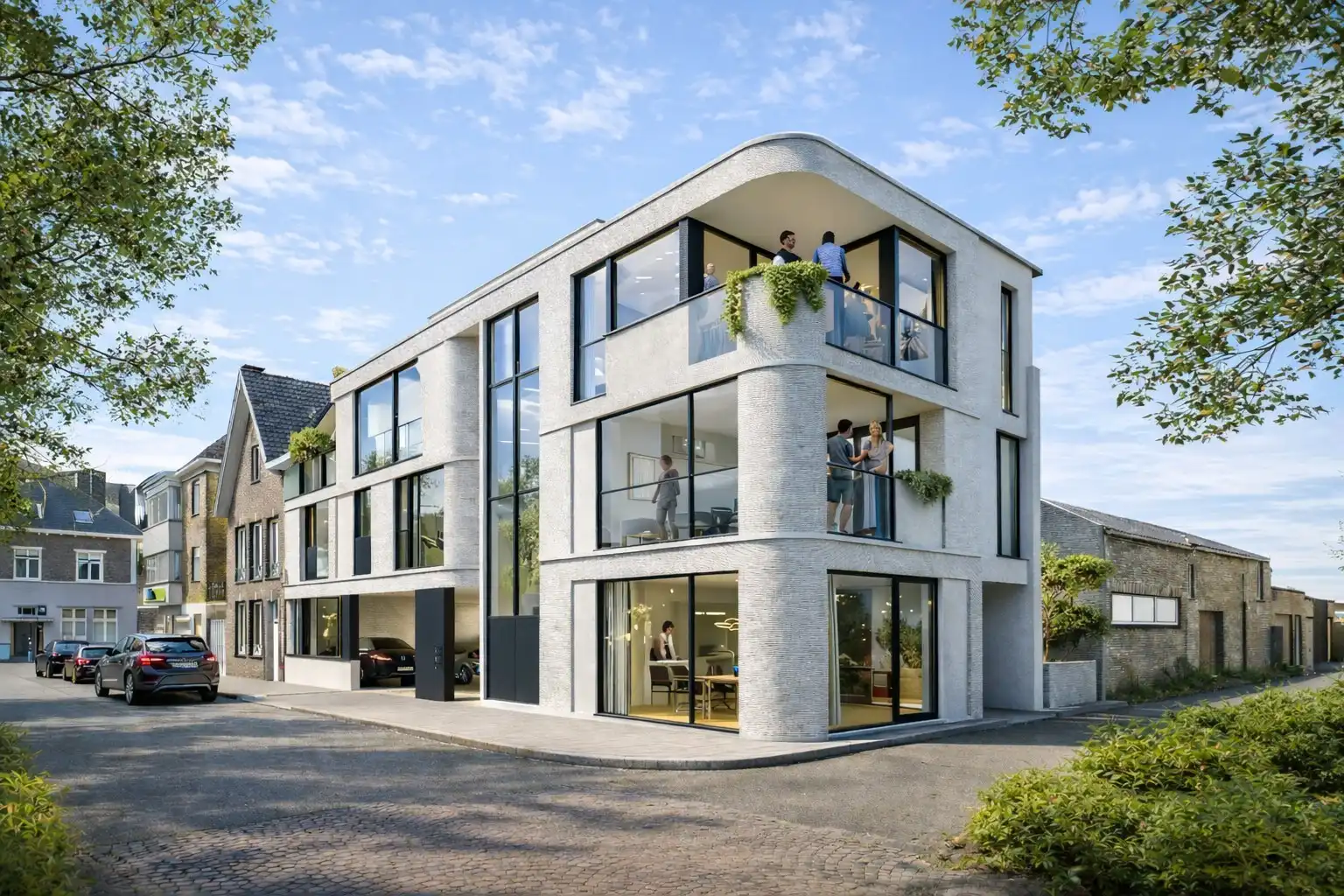 Nieuwbouwappartement met 1 slaapkamer, bureel en terras te Sint-Michiels (Brugge) foto 2