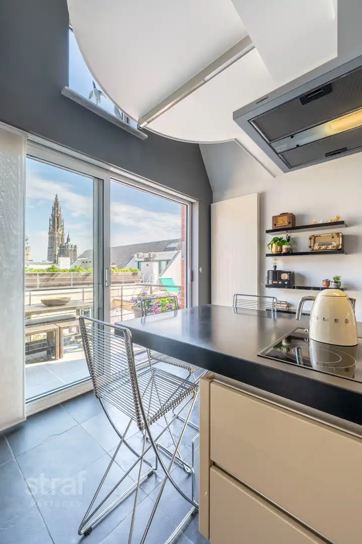 Penthouse met terras en zicht op de kathedraal in hartje Antwerpen foto 5