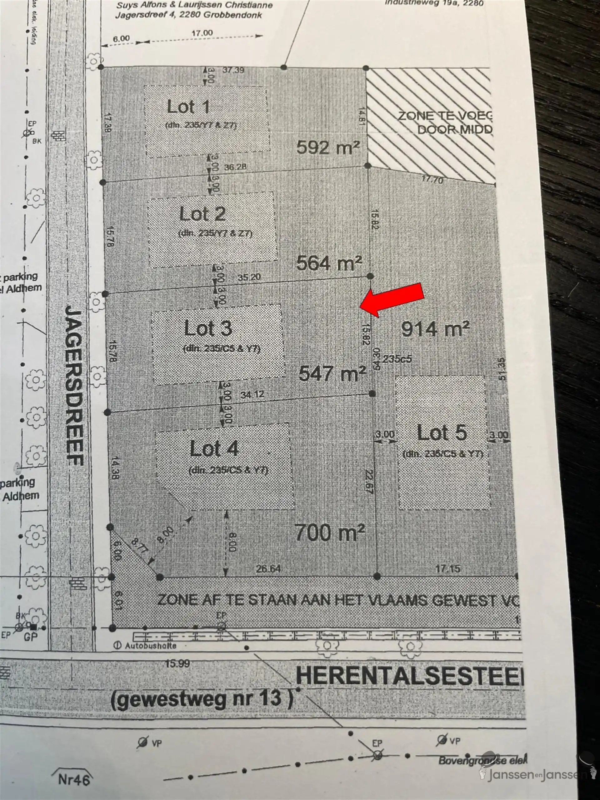 Bouwgrond van 547 m² voor open bebouwing te Grobbendonk foto 4
