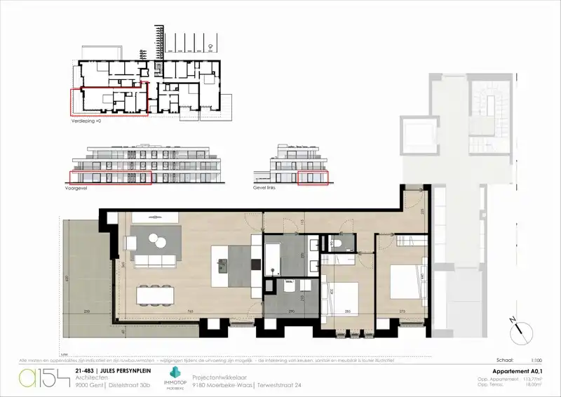 MOGELIJKHEID AANKOOP NIEUWBOUW à 6% BTW - LUXUEUS GELIJKSVLOERS APPARTEMENT TE KOOP OP TOPLOCATIE IN LOCHRISTI (WACHTEBEKE) - PRIJS INCLUSIEF ONDERGRONDSE PARKEERPLAATS EN KELDERBERGING foto 17
