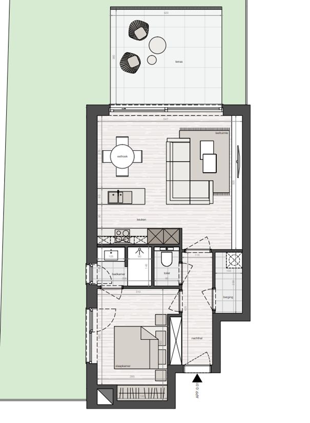 Nieuwbouw gelijkvloers appartement met zonnige tuin gelegen in "Residentie Dunique" te Bredene - duinen! foto 8