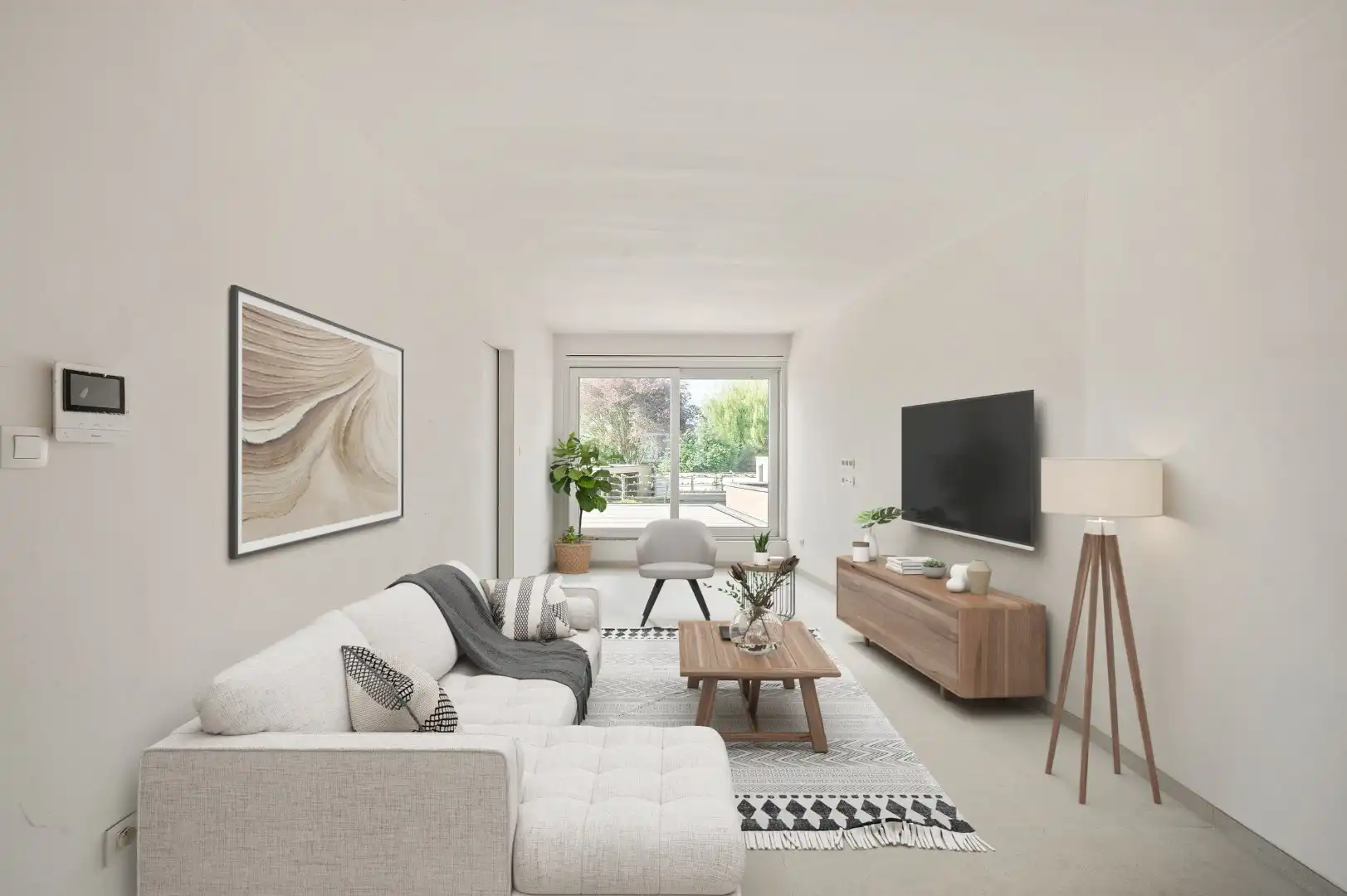 DUPLEX NIEUWBOUWAPPARTEMENT MET 2 SLPKS EN RUIM TERRAS TE GELUWE foto {{pictureIndex}}