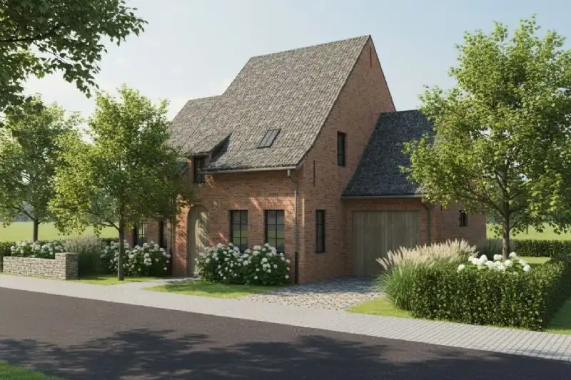 Nieuw te bouwen alleenstaande woning te Waregem. foto {{pictureIndex}}