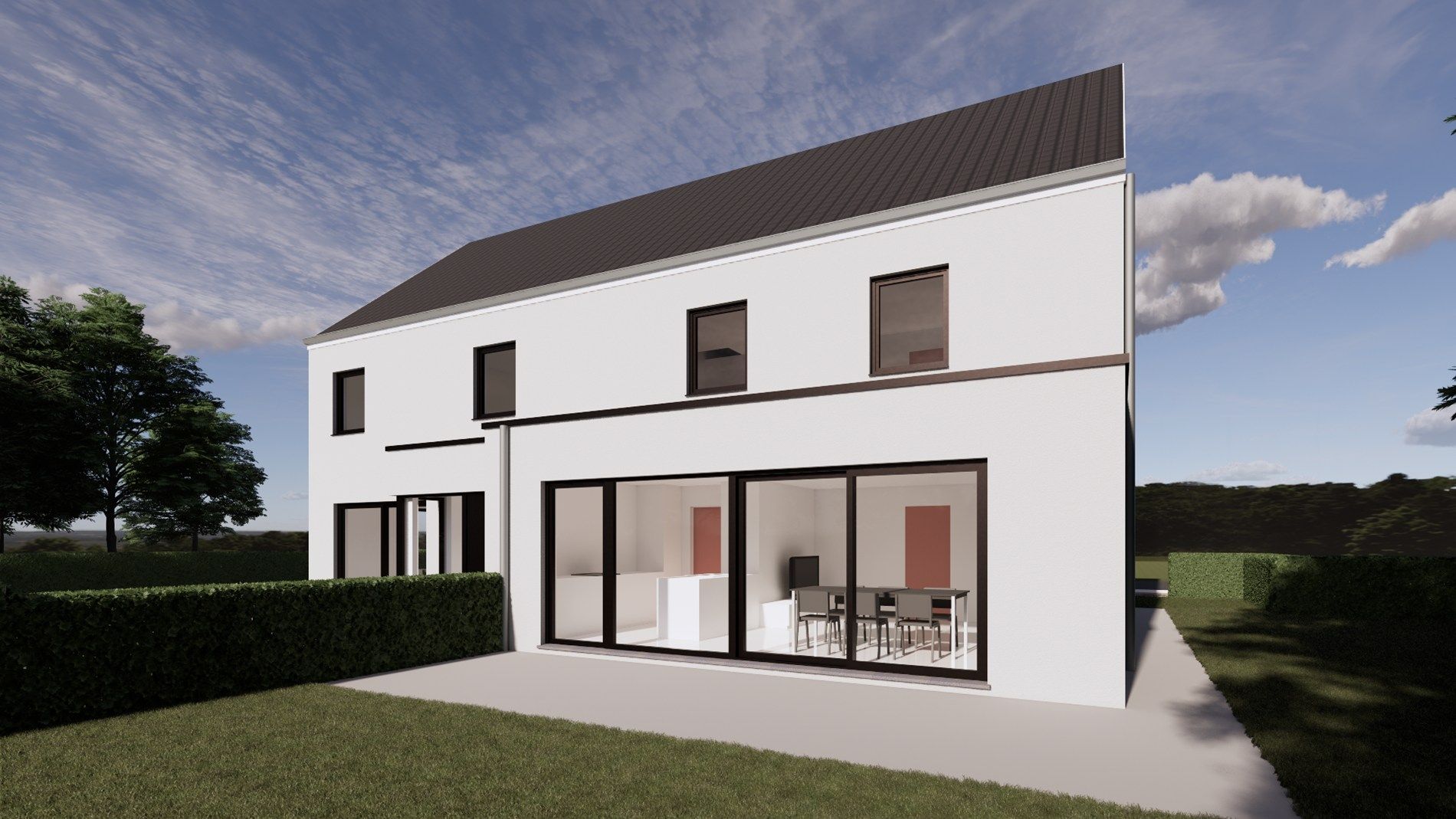 Ruime nieuwbouwwoning te Vissenaken met zicht op het achterliggende weides  foto 2