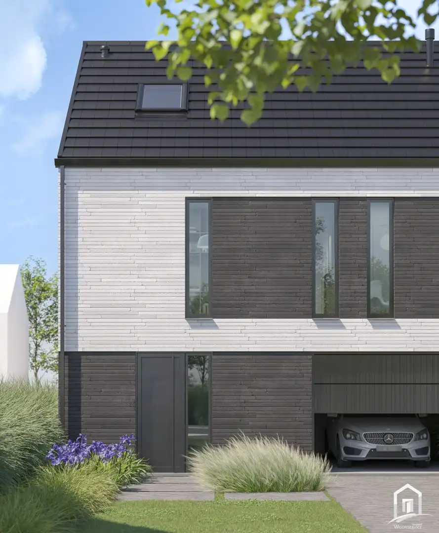 Halfopen nieuwbouwwoning met tuin en garage te Denderleeuw foto {{pictureIndex}}