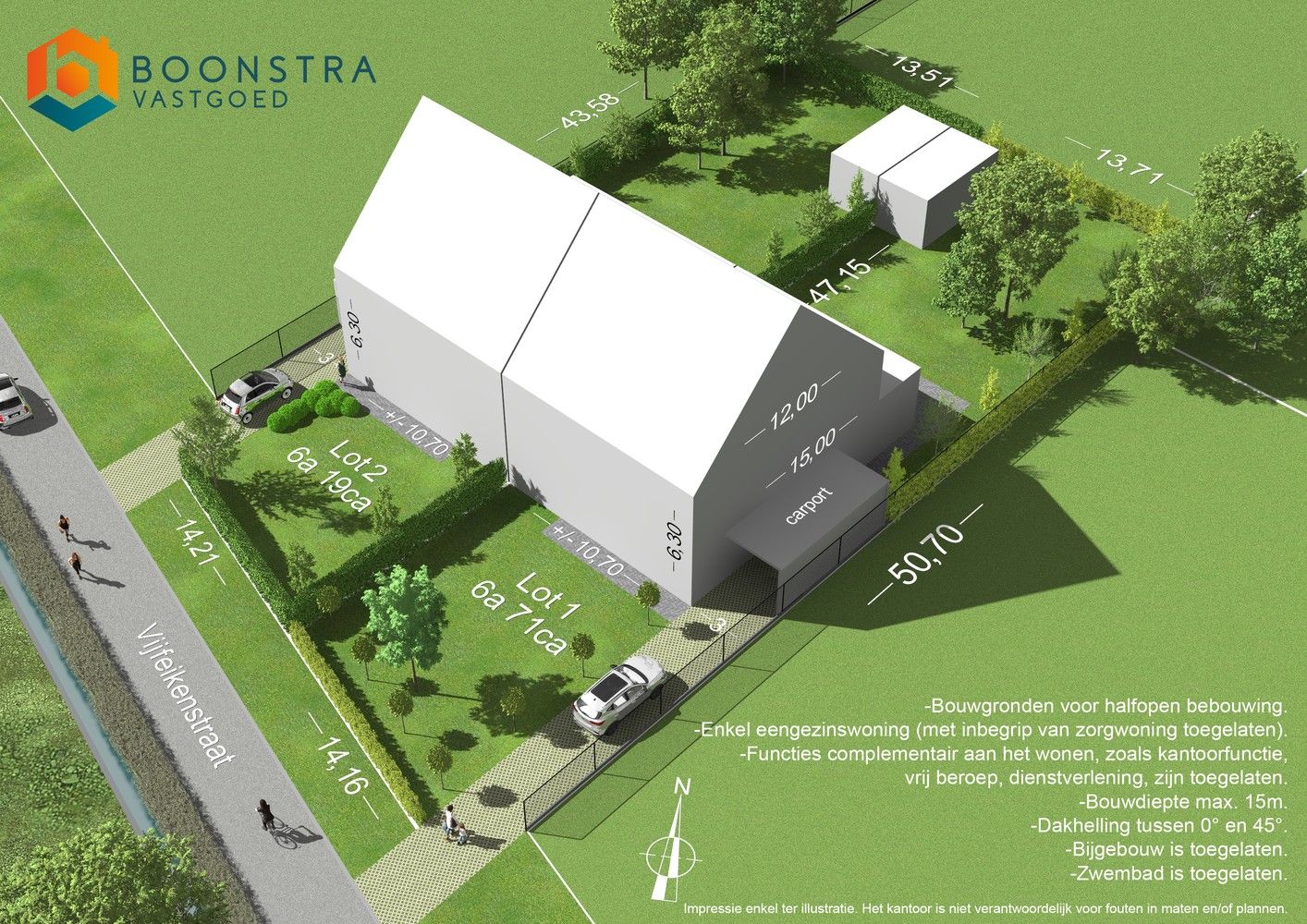 Bouwgrond van 671 m² voor halfopen bebouwing te Tildonk foto {{pictureIndex}}