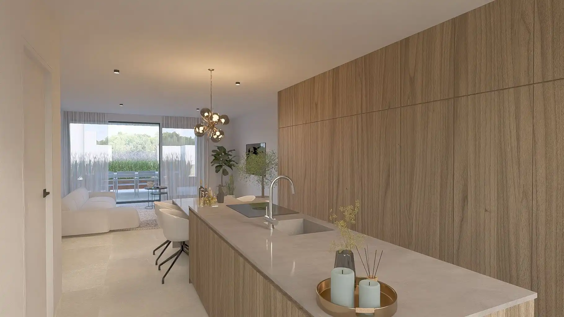 Zeer ruim 1-slaapkamerappartement op de eerste verdieping met uitzonderlijk terras en ondergrondse parkeerplaats in hartje Maaseik.  foto {{pictureIndex}}