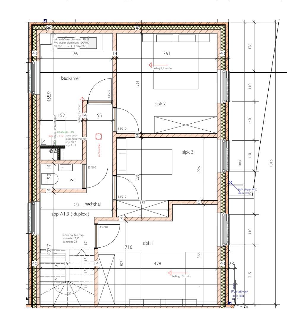 Duplex-appartement op de 1e en 2e verdieping (1.3)  van 146,10m² met 3 slaapkamers en terras van 8,04m² foto 21