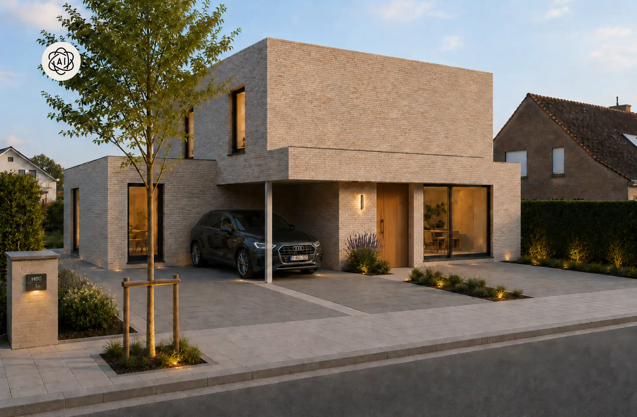 Moderne nieuwbouwvilla met 4 slk en bureau, in Marke foto {{pictureIndex}}