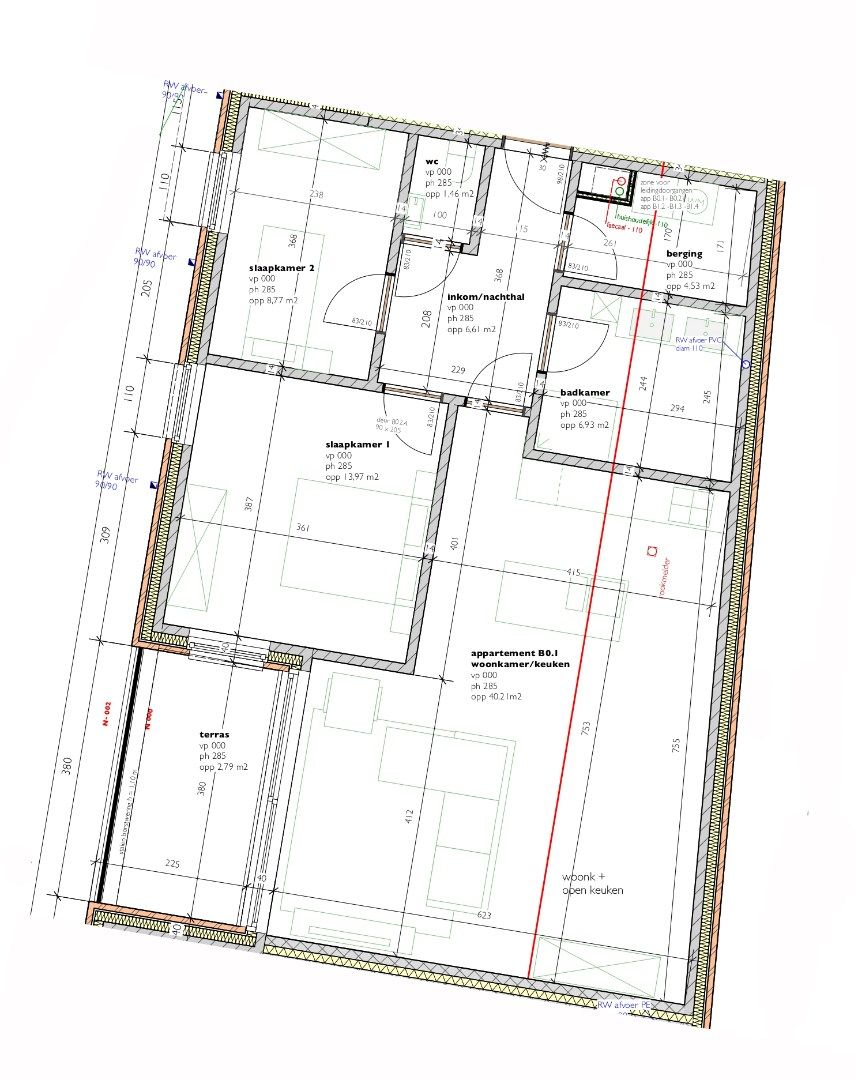 Gelijkvloers appartement (B0.1)  van 100,13m² met 2 slaapkamers en terras foto 3