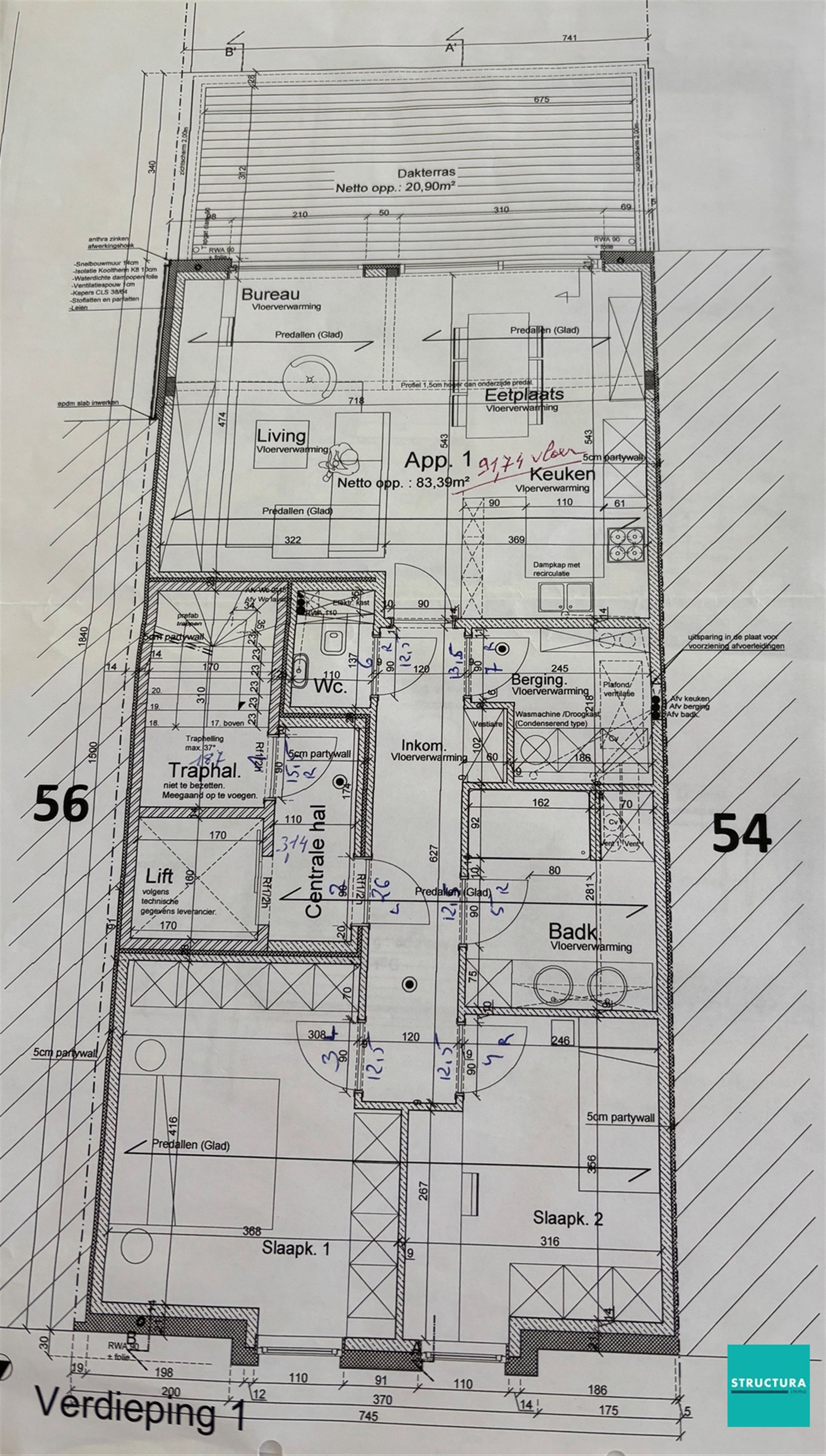 Appartement met 2 slaapkamers en 2 staanplaatsen in centrum Merchtem foto 15