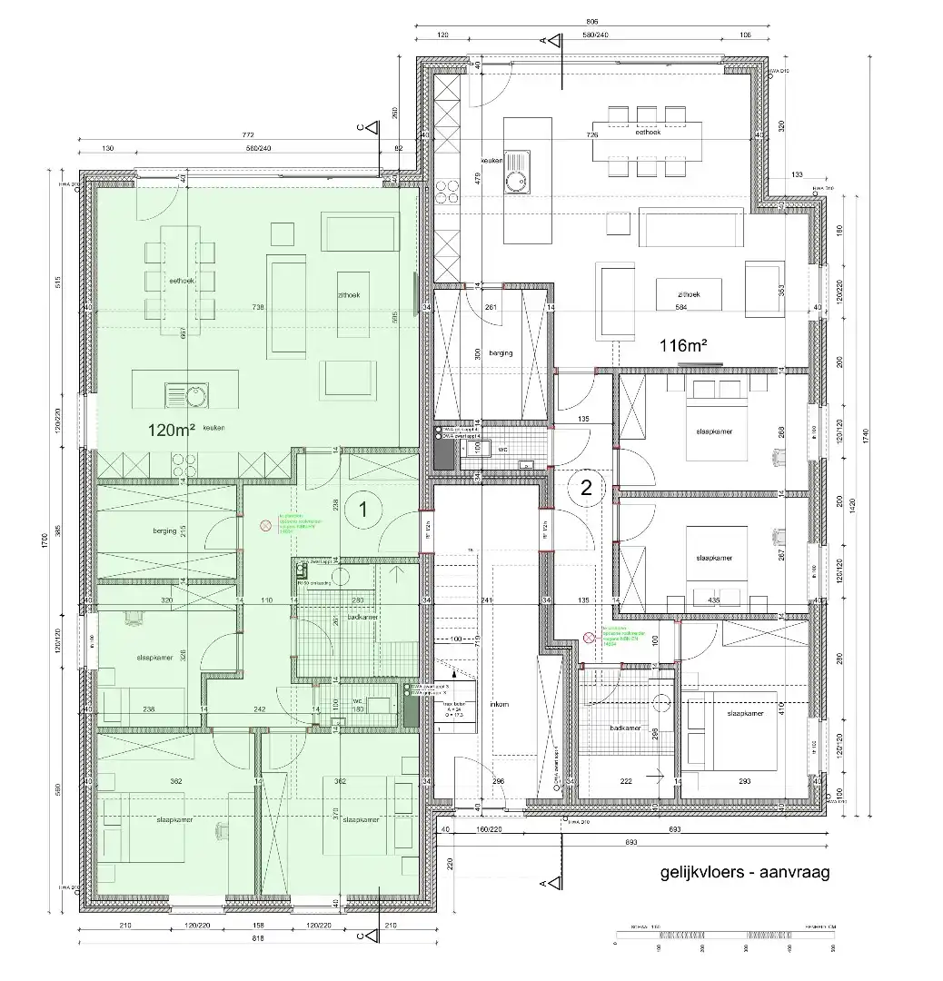 Gelijkvloers appartement met drie slaapkamers foto 12