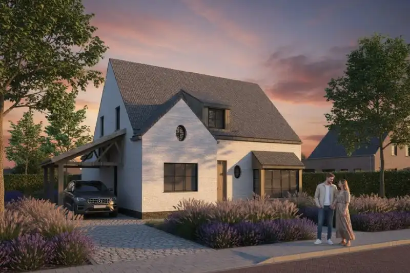 Nieuw te bouwen alleenstaande woning te Deerlijk. foto {{pictureIndex}}