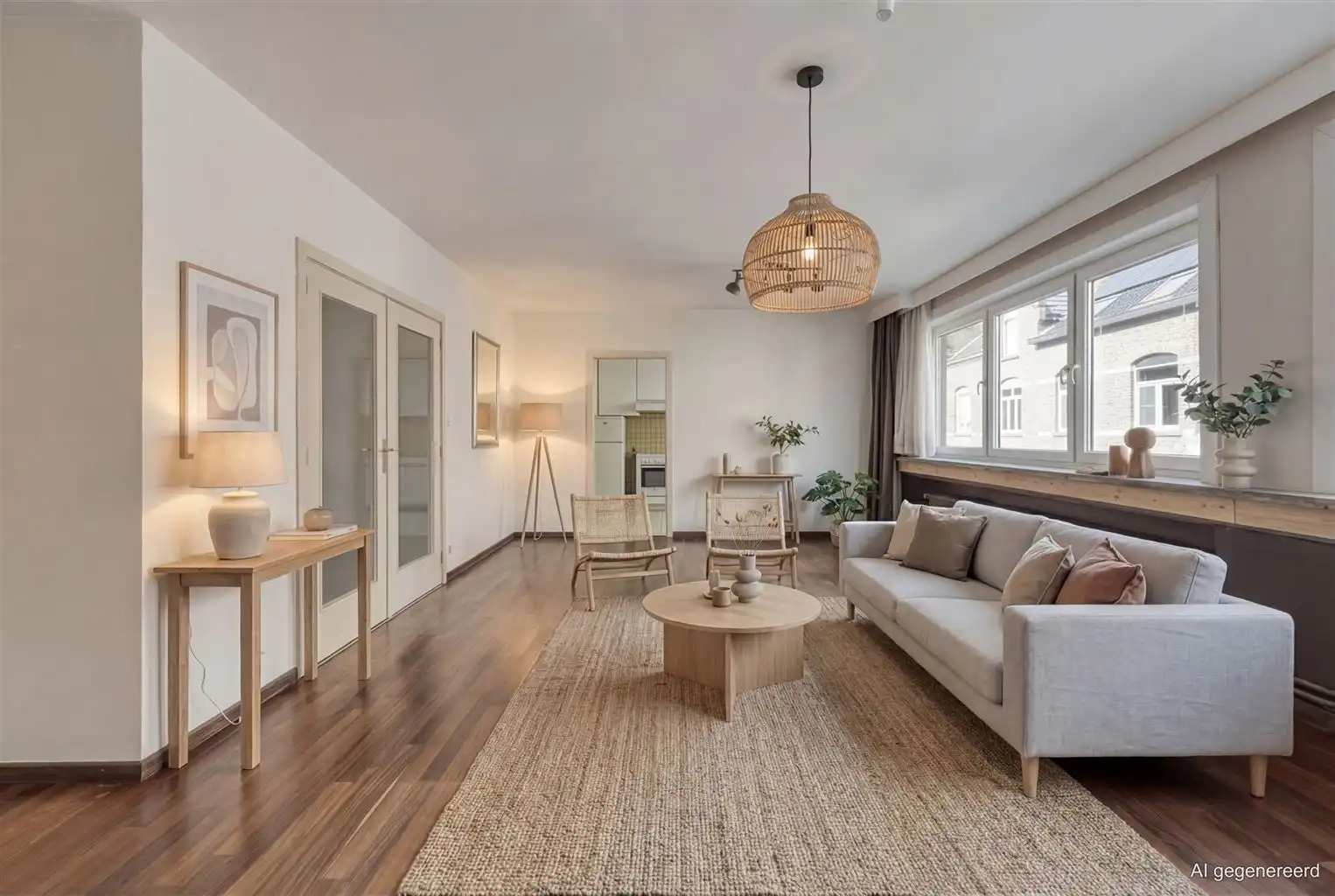 Prachtig ruim appartement met 3 slaapkamers en autostaanplaats gelegen in het hart van Maaseik.  foto {{pictureIndex}}