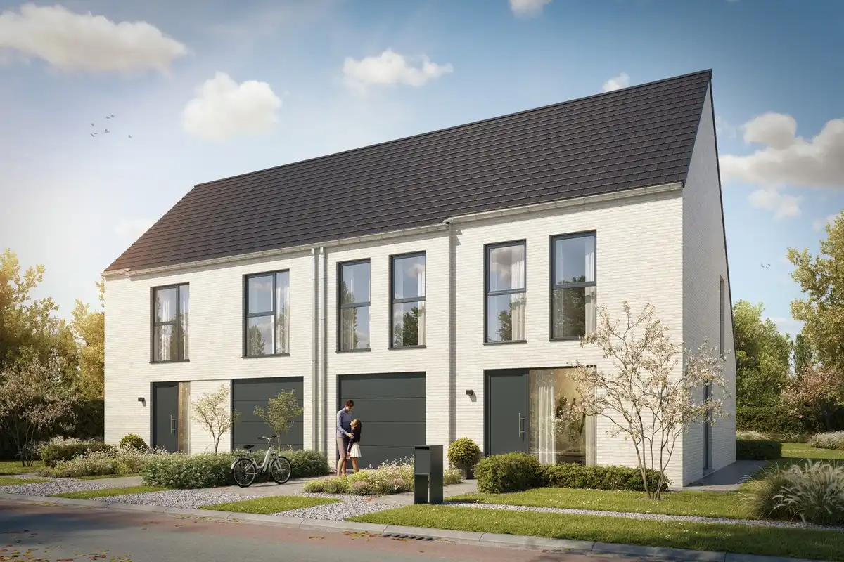 Energiezuinige halfopen bebouwingen te Rotselaar foto {{pictureIndex}}