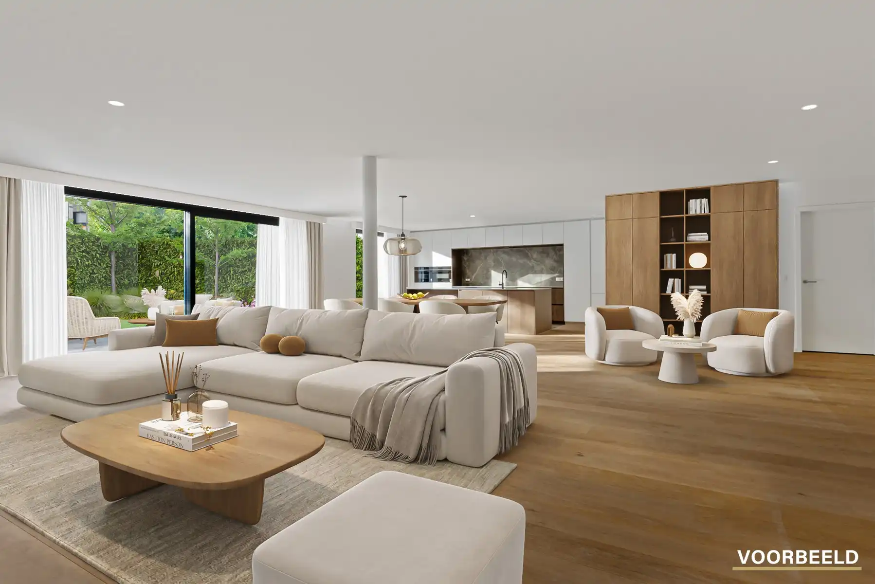 Instapklaar gelijkvloers appartement met 3 slaapkamers, dressing, 2 badkamers, ruim terras en tuin foto {{pictureIndex}}