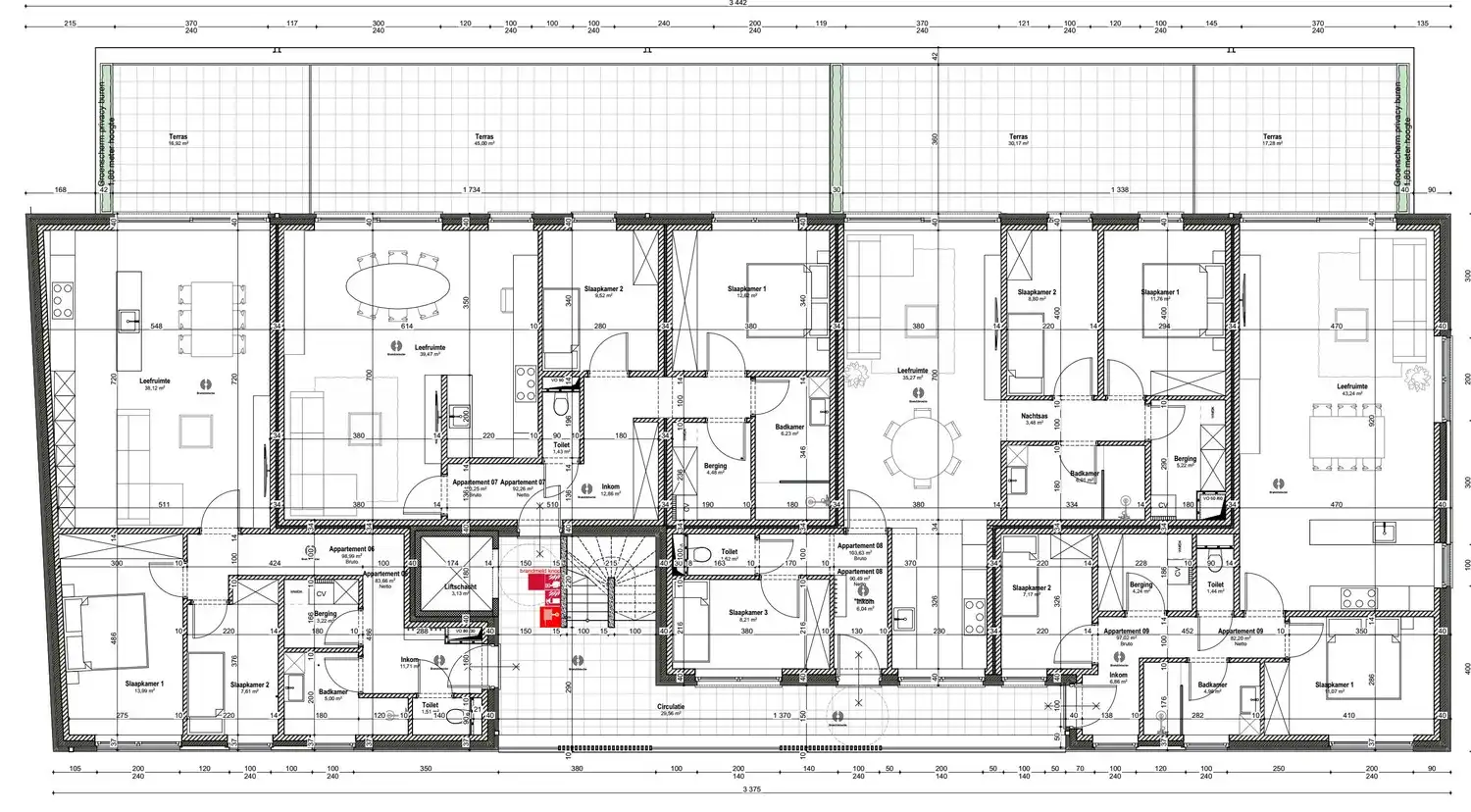 REEDS 45% VERKOCHT ! HEUSDEN RESIDENTIE DE POORTHOEF (TOPLOCATIE op slechts 100m van kerkplein): 11 moderne appartementen (92-110m²) foto 7