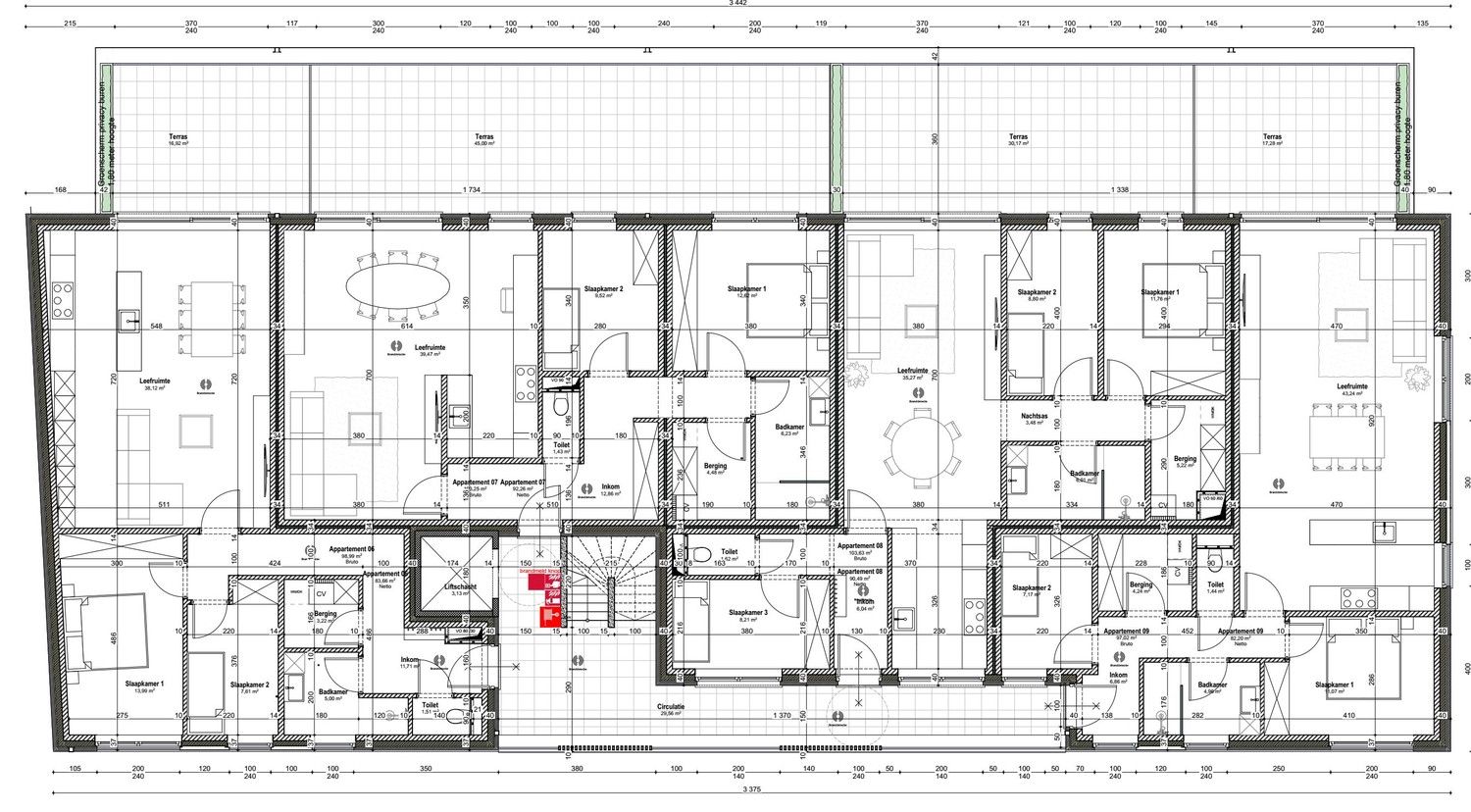 REEDS 45% VERKOCHT ! HEUSDEN RESIDENTIE DE POORTHOEF (TOPLOCATIE op slechts 100m van kerkplein): 11 moderne appartementen (92-110m²) foto 7