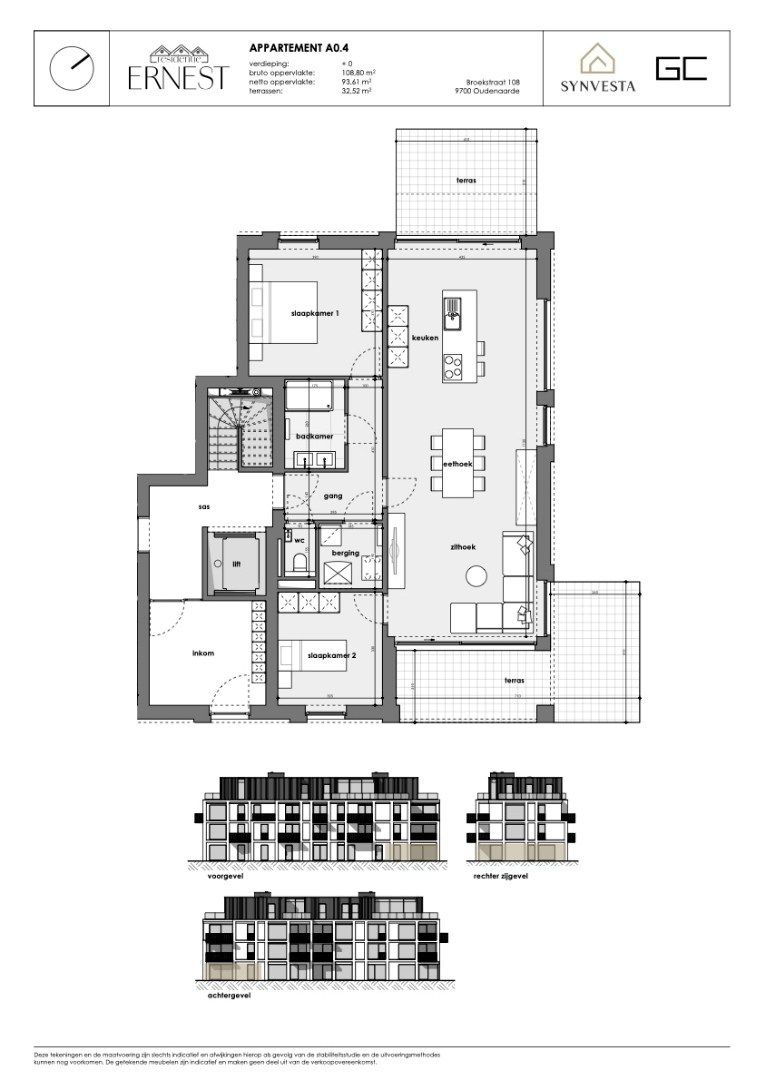 Ruim gelijkvloers 2-slaapkamersappartement met 2 terrassen in nieuwbouwproject Ernest foto 3