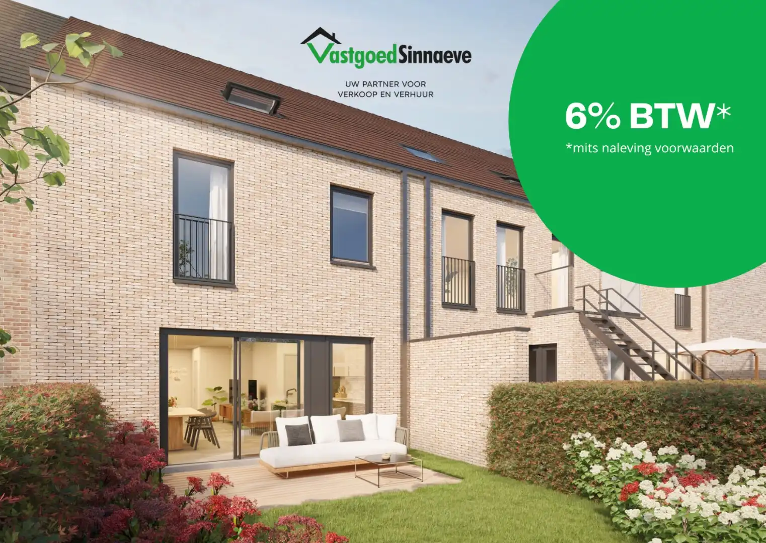 Nieuwbouwwoning met 4 slaapkamers en tuin te Lombardsijde foto {{pictureIndex}}