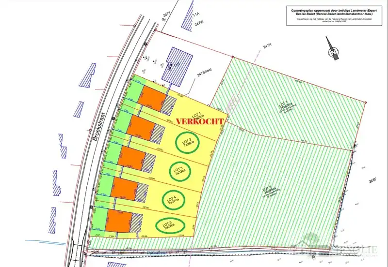Bouwgronden voor open bebouwing circa 7are - landelijk foto {{pictureIndex}}