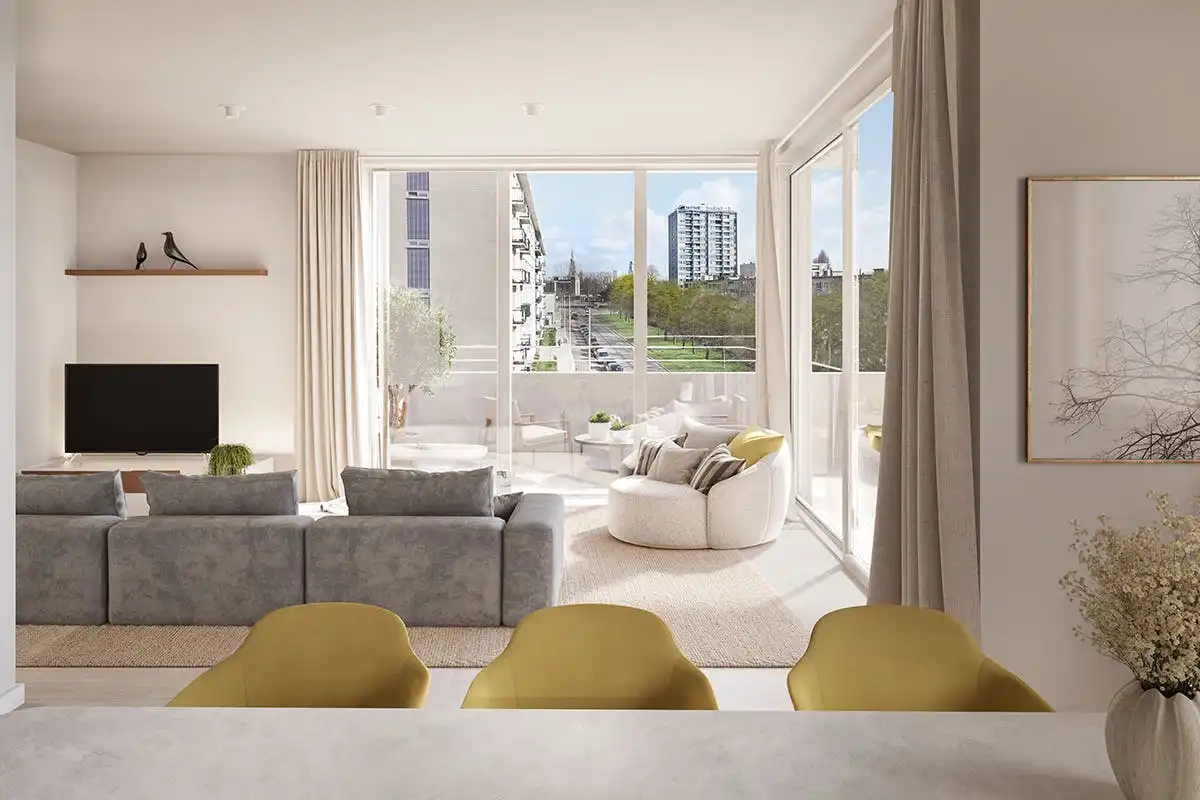 Nieuwbouwappartement ca 92m² met terras te koop op Linkeroever foto 2