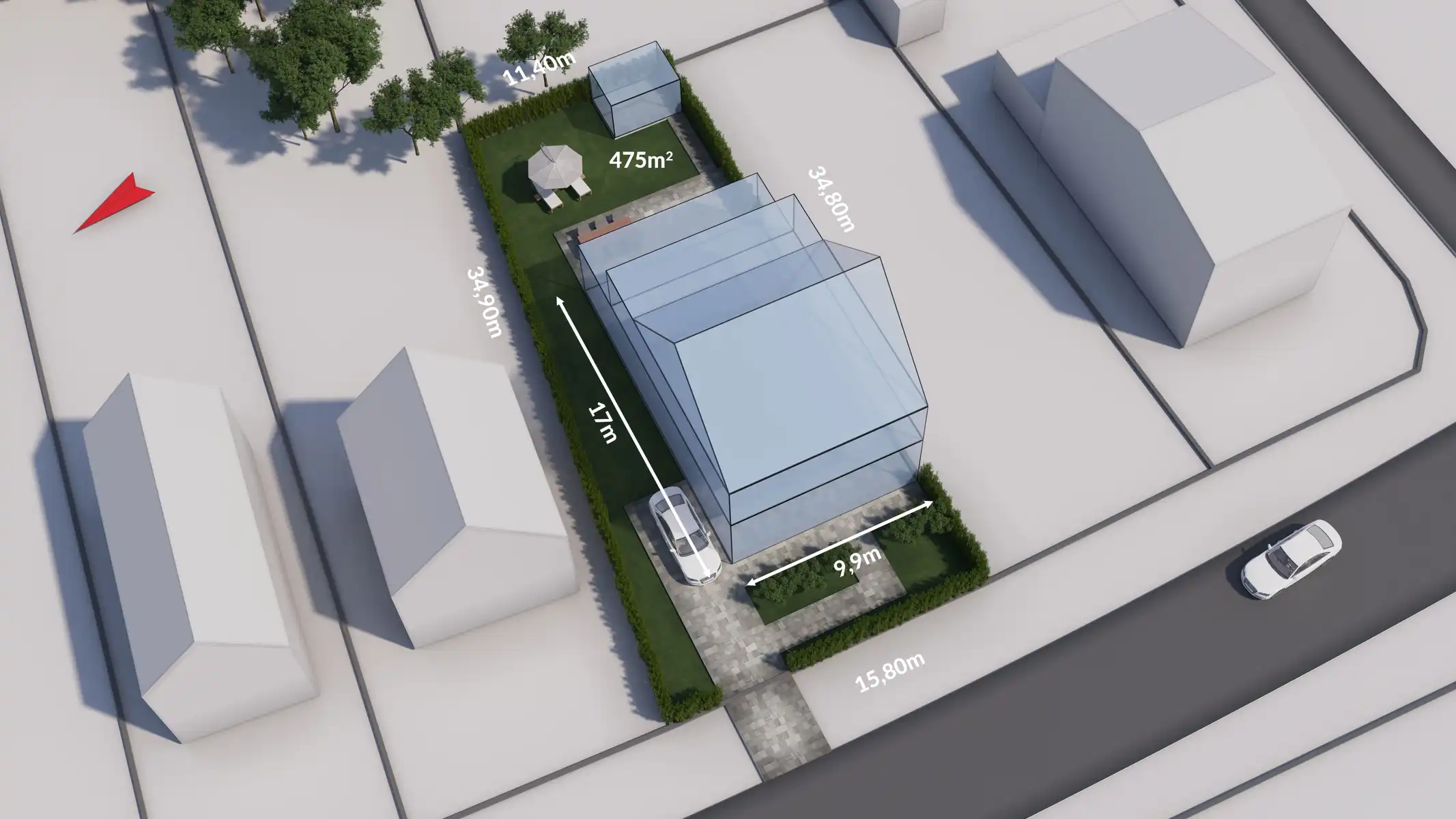 Bouwgrond HOB met west tuin foto 4