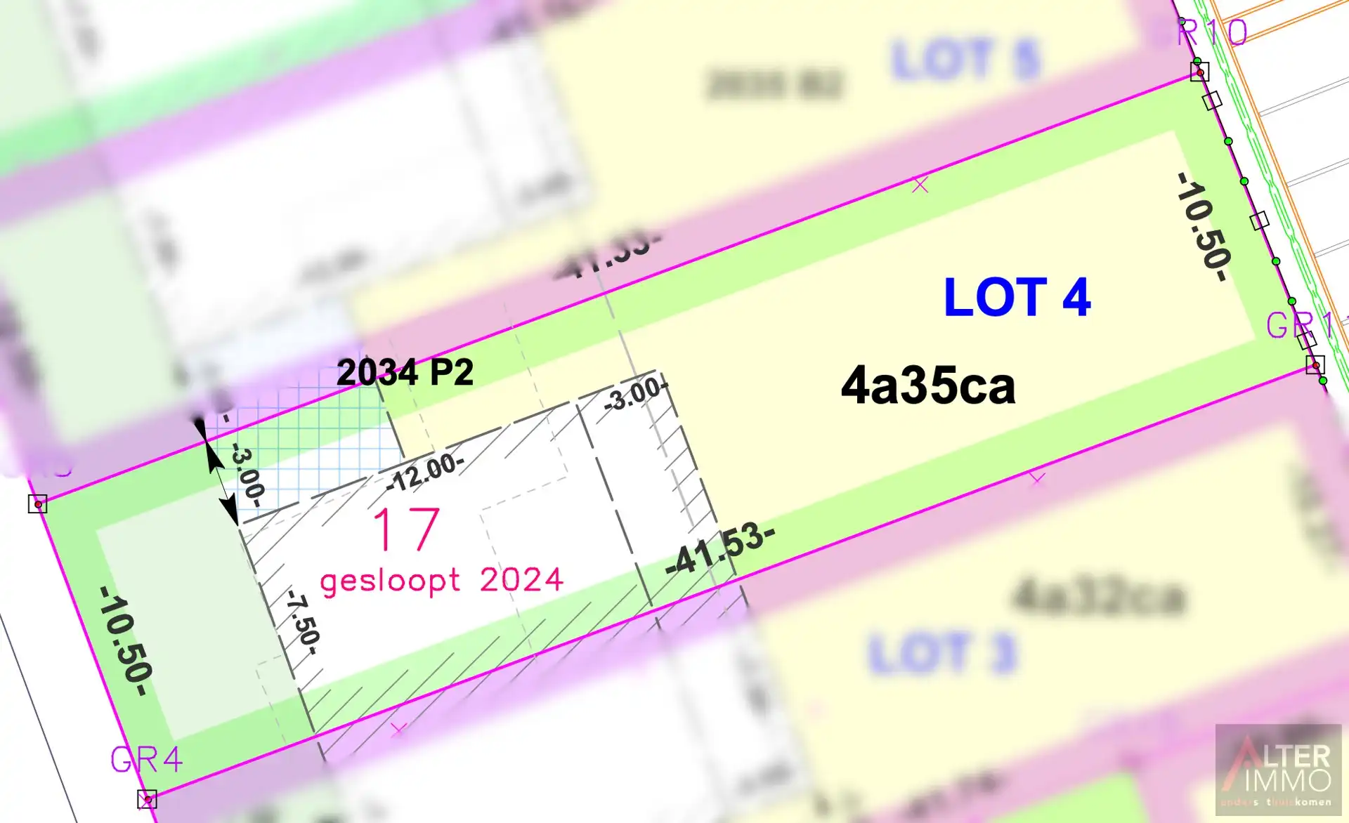 Lot 4 Bouwgrond voor halfopen bebouwing op 4a 35ca foto {{pictureIndex}}