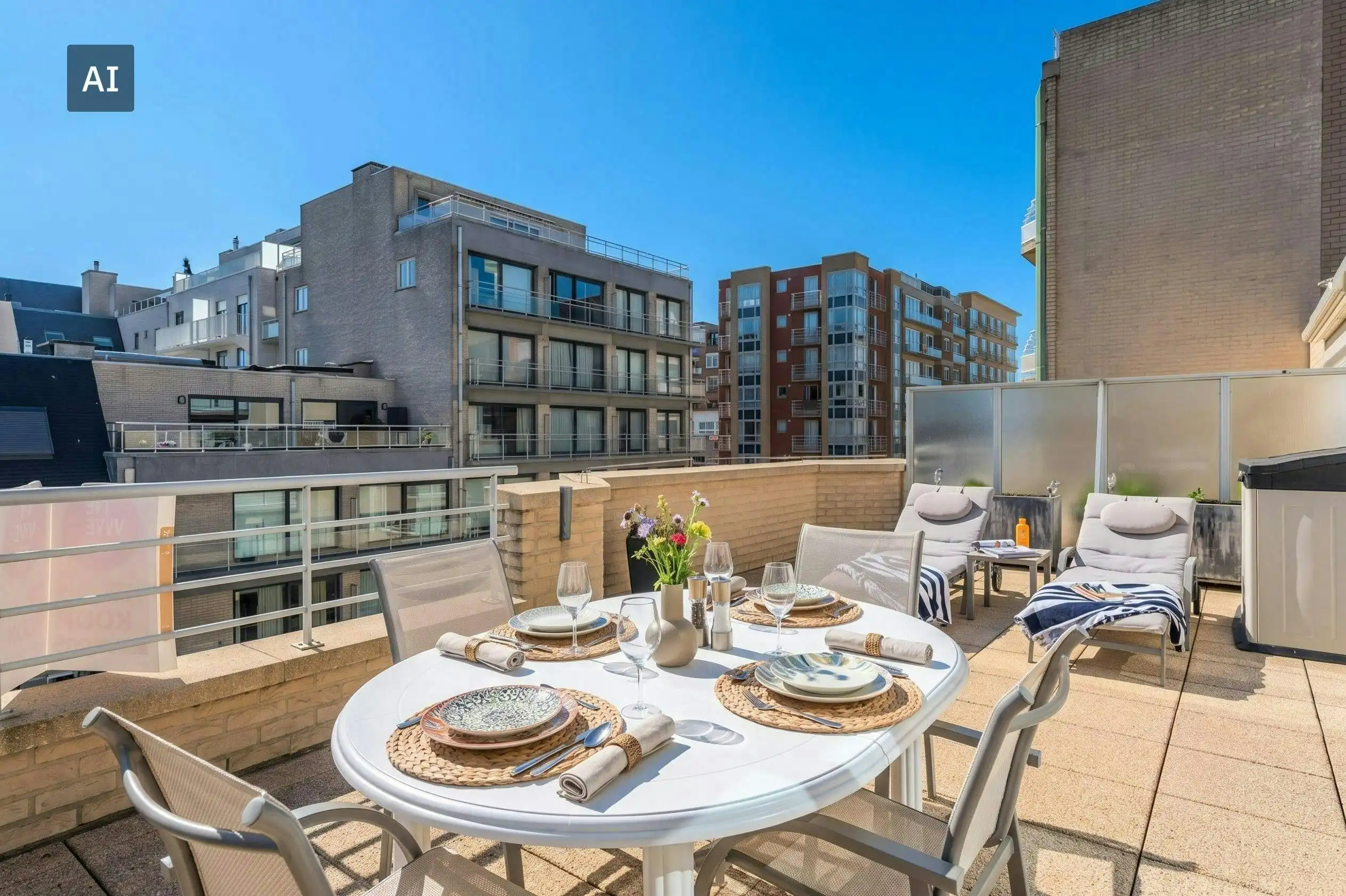 Prachtig appartement met ruime terrassen en zijdelings zeezicht! foto 2
