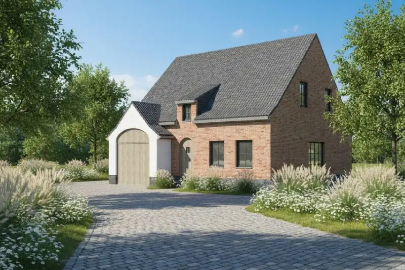 Nieuw te bouwen alleenstaande woning te Avelgem. foto {{pictureIndex}}