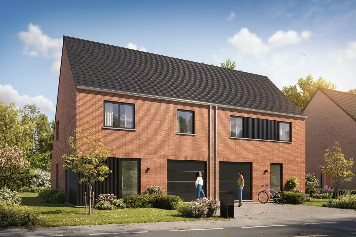 Energiezuinige halfopen nieuwbouwwoningen te Dendermonde foto {{pictureIndex}}