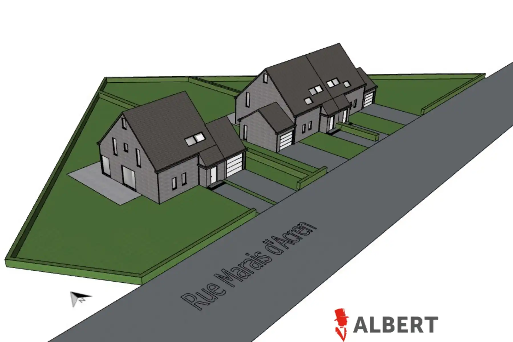 Bouwgrond voor 1 open en 2 halfopen bebouwing(en) foto 2