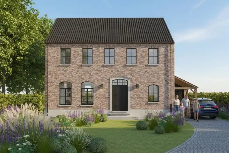 Nieuw te bouwen alleenstaande woning te Adegem. foto {{pictureIndex}}