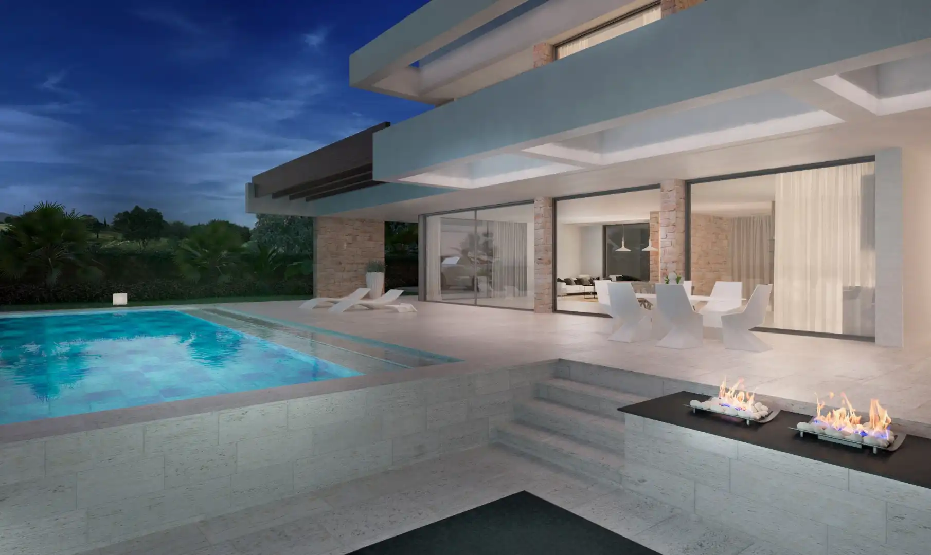 Nieuw te bouwen villa met zicht op golf en zee te Elviria. foto 7