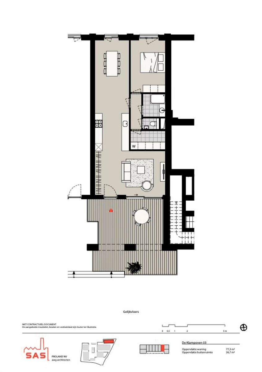 Nieuwbouw GLV-appartement | 1 slpk | Terras | Parking |  foto 5