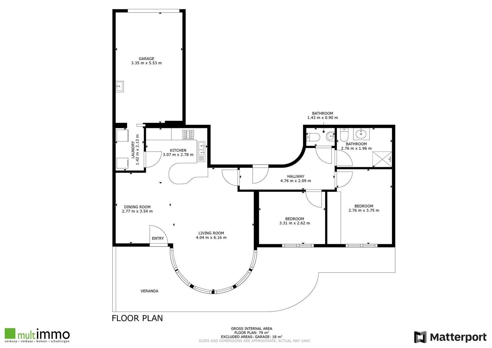 Ruim gelijkvloers appartement (118m²) met 2 slaapkamers, terras en garage foto 2