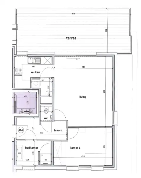 Penthouse met 1 slaapkamer en zonnig terras foto 17