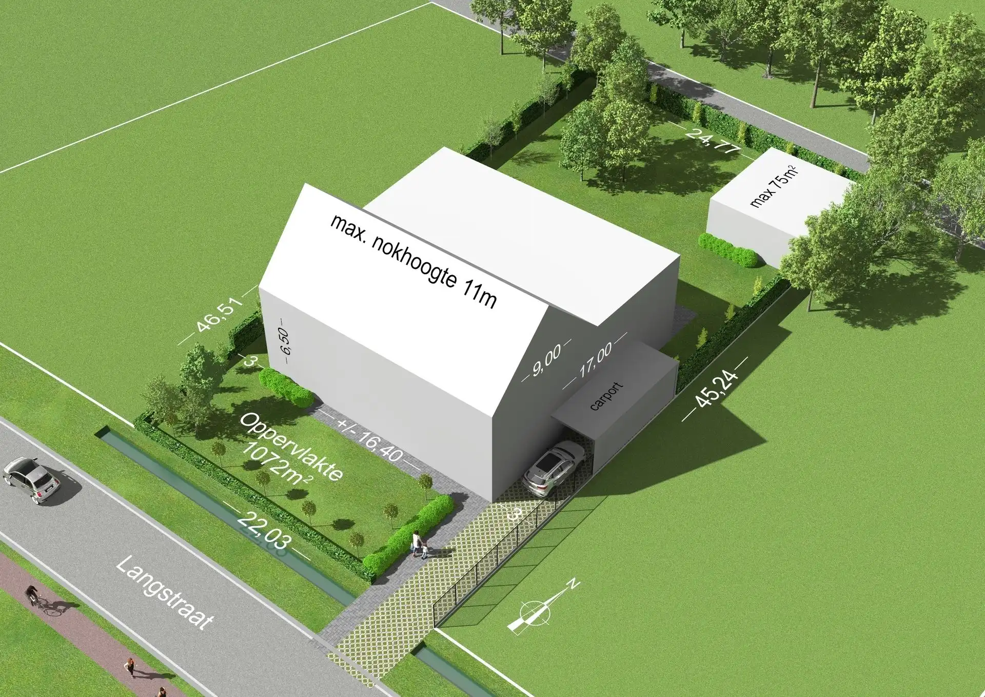 Mooie bouwgrond voor open bebouwing op 1072m² gelegen te Schriek foto {{pictureIndex}}
