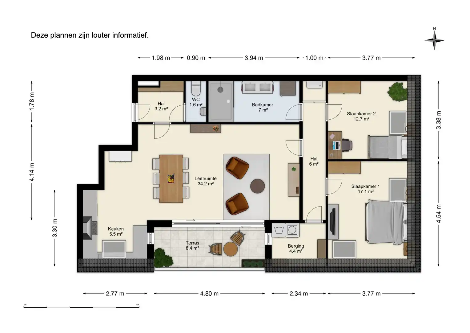 Instapklaar dakappartement met 2 slaapkamers en terras foto 22