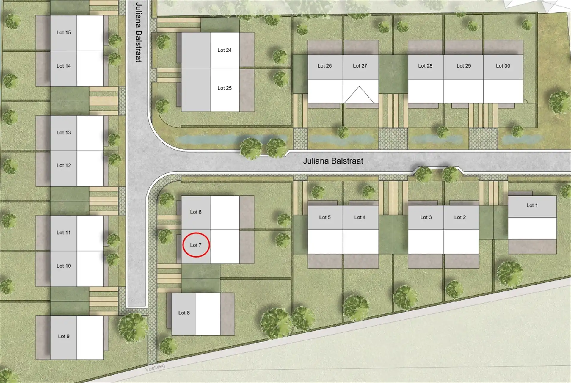 Perceel bouwgrond voor halfopen bebouwing in nieuw woonproject De Klingerie (280m²) foto 2