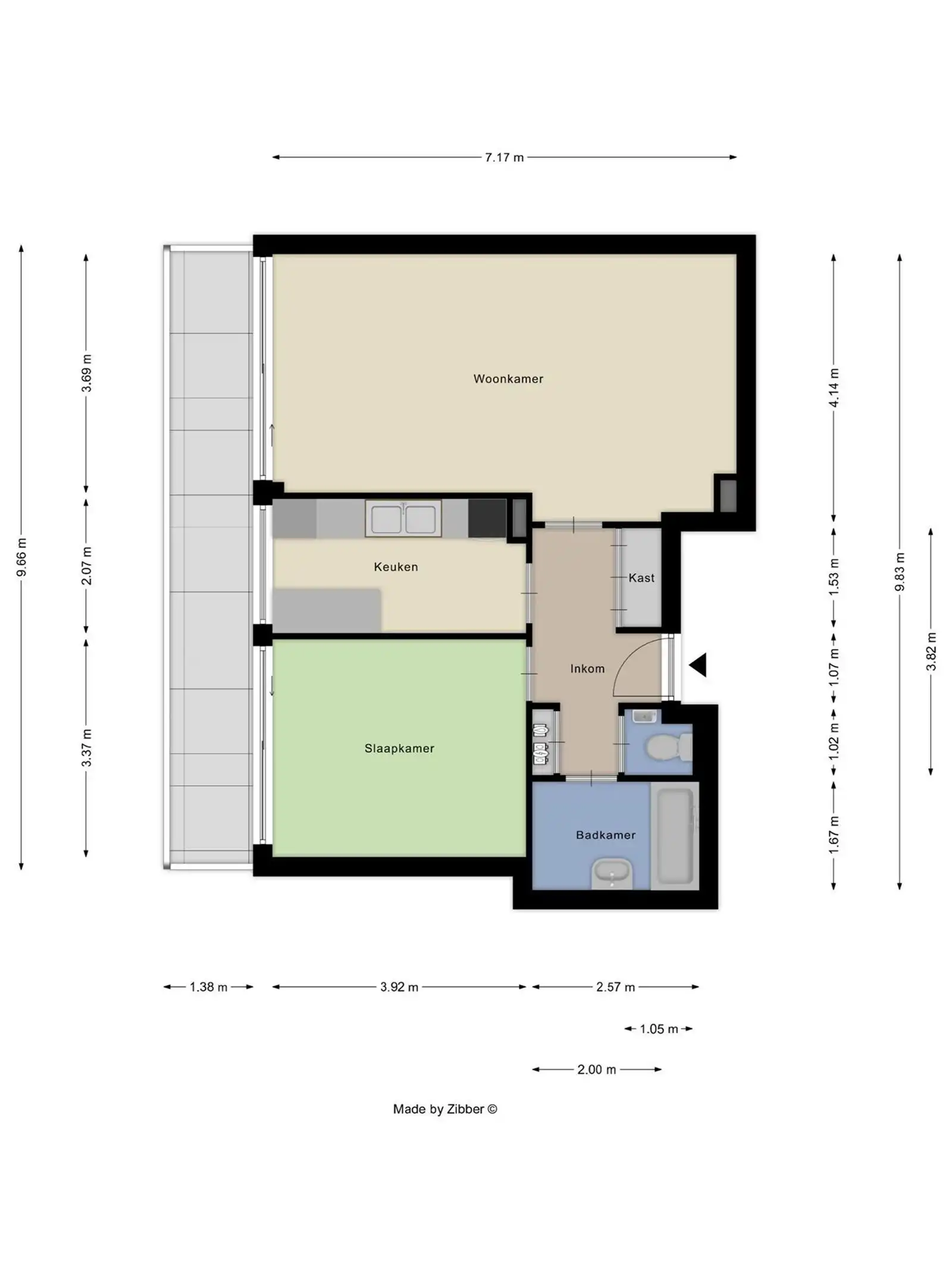 Appartement 1 slpk. met kelder en garage box foto 2