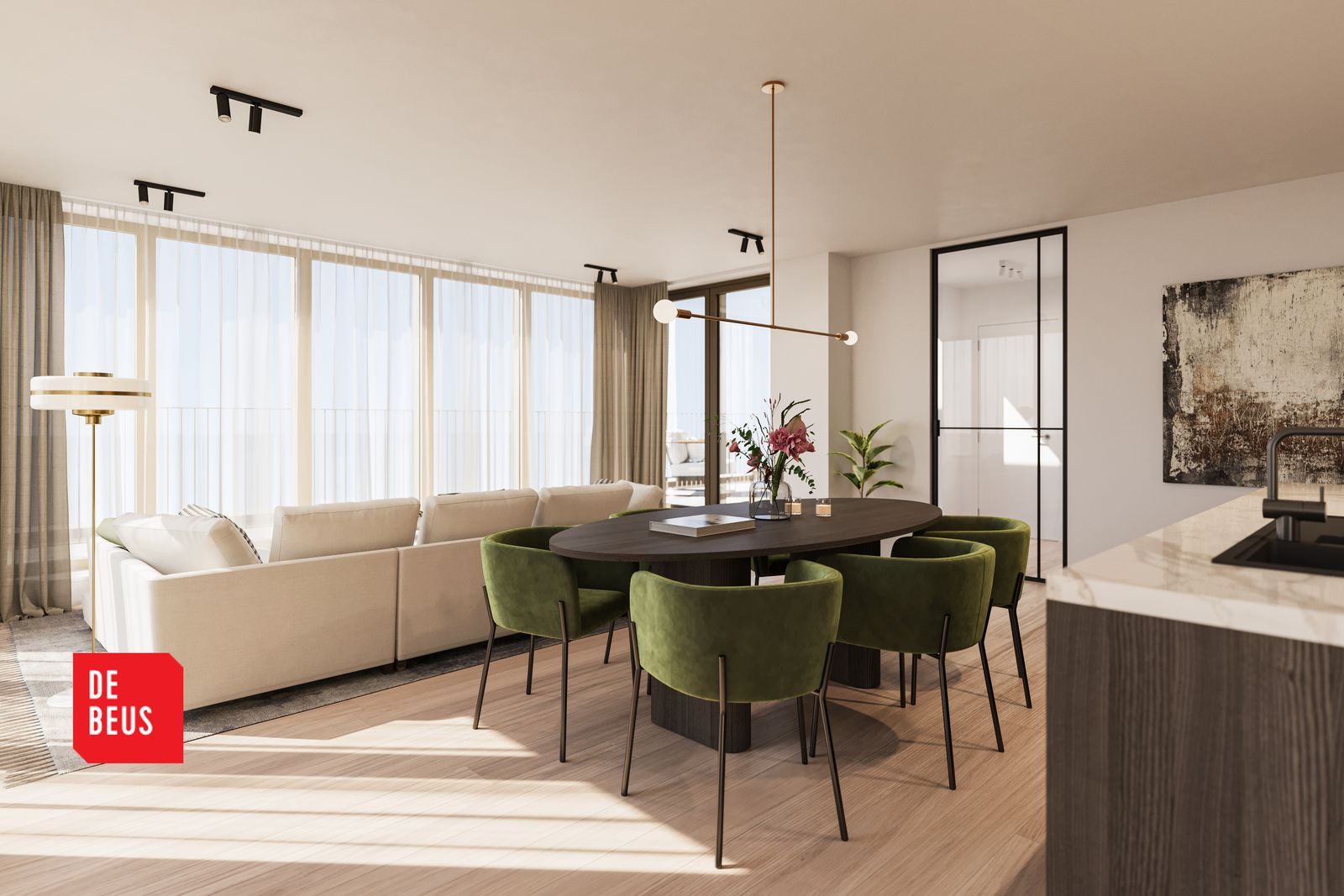 Top appartement (2 slpk) met zeer groot terras en prachtige living, vlakbij zee foto 1