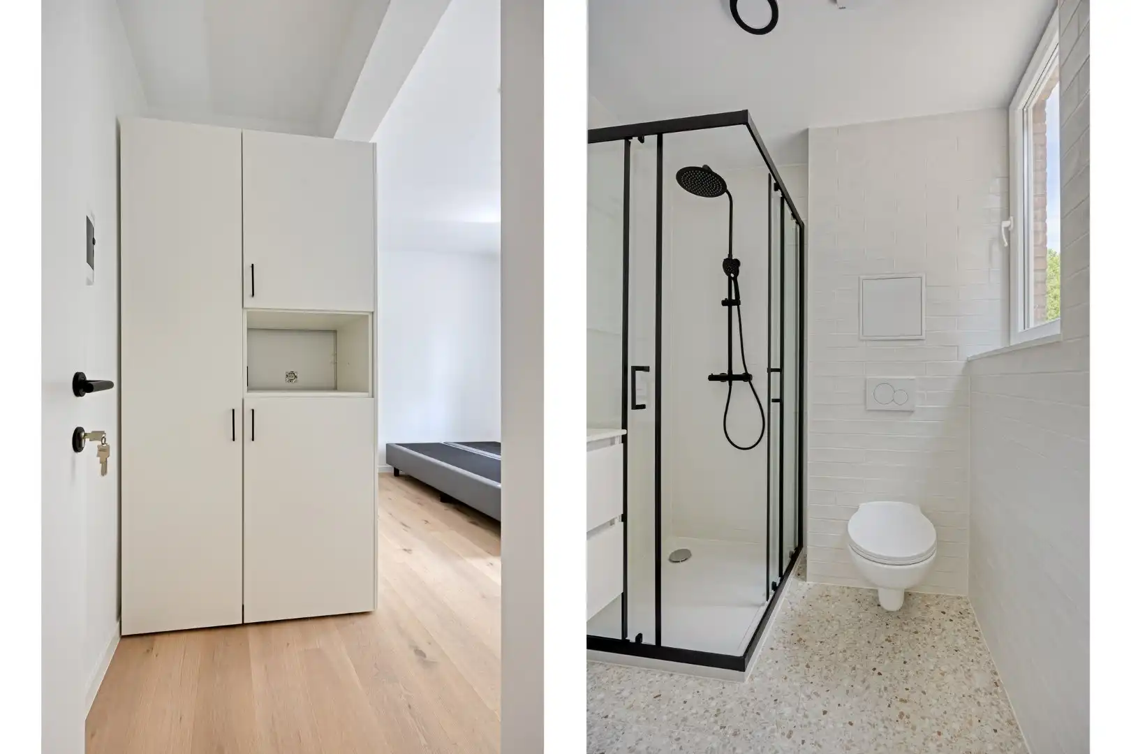 Volledig gerenoveerde studentenkamer in residentie met 29 studentenkamers met eigen sanitair en terras in hartje Leuven - EPC label A! foto 5