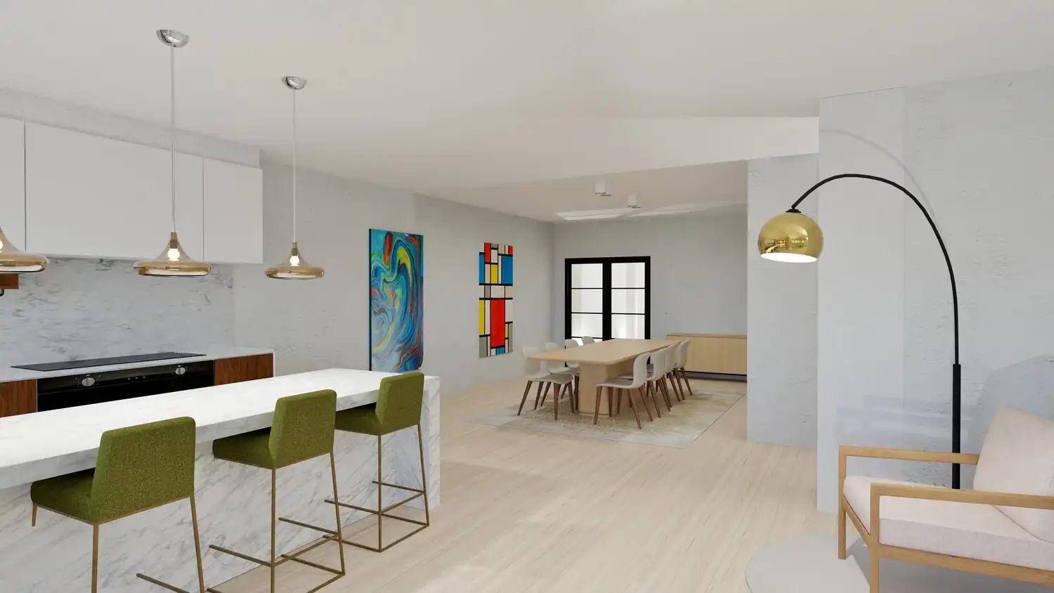 Compleet gerenoveerd appartement van 206 m² met 3 slaapkamers en 2 badkamers, gelegen aan de stadsrand van Hasselt foto 3