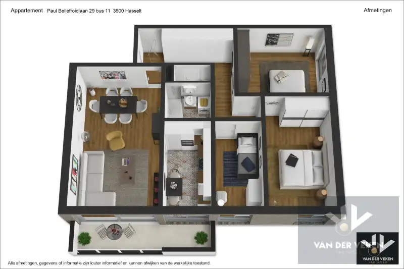 APPARTEMENT MET 3 SLPK - 102 m2 + terras - INCLUSIEF GARAGEBOX foto 16