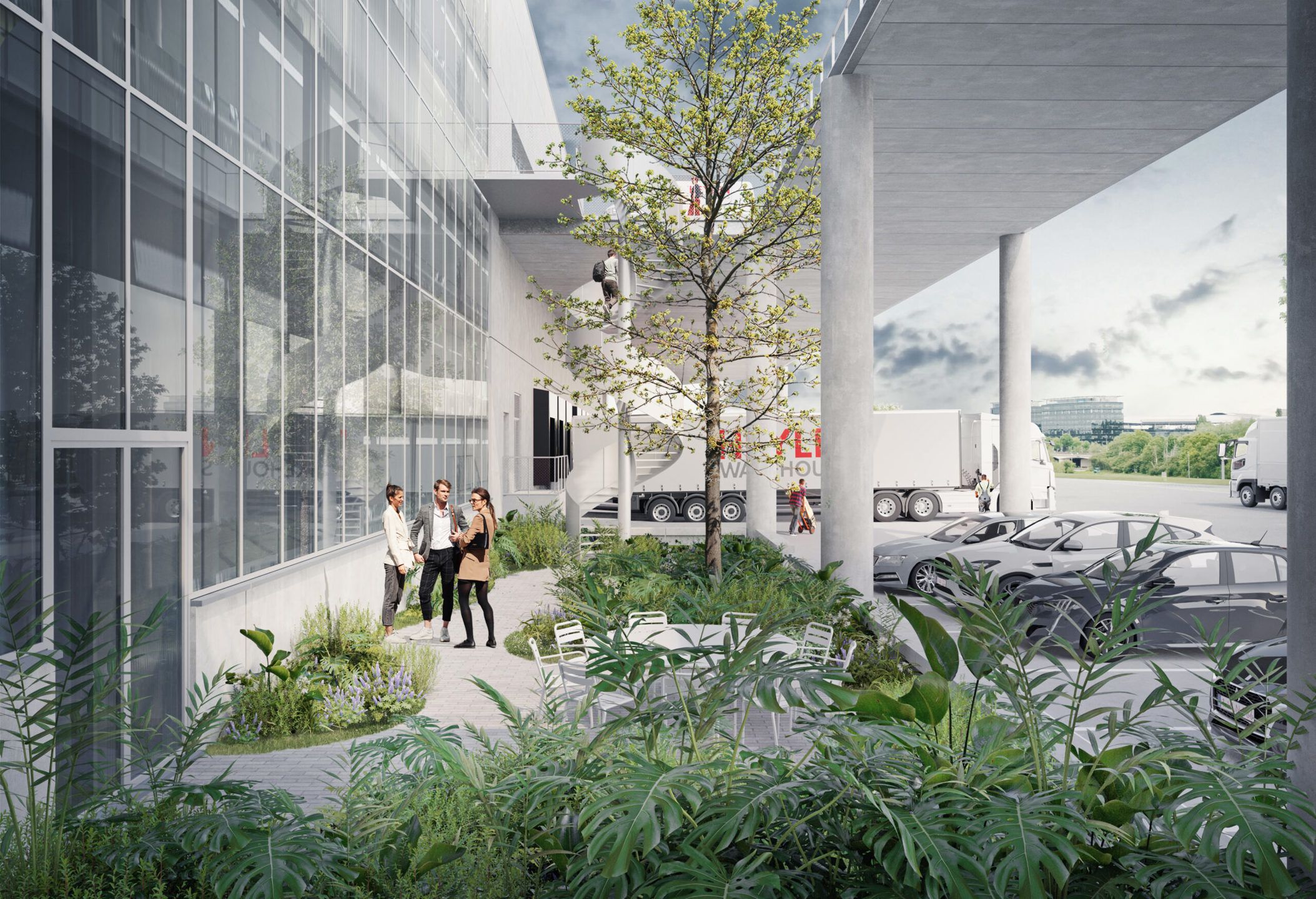 Magazijn met mezzanine aan het klaverblad van Zwijnaarde foto 2