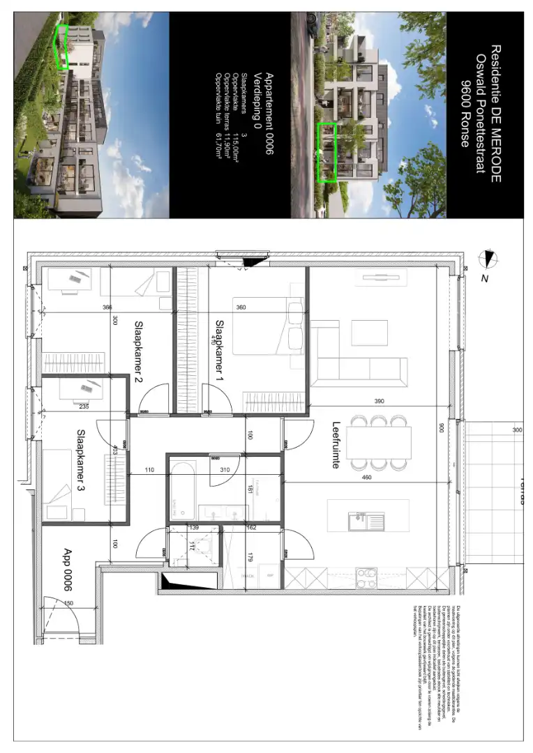 Gelijkvloers appartement 155 m², 3 slaapk en tuin 62 m² foto 2