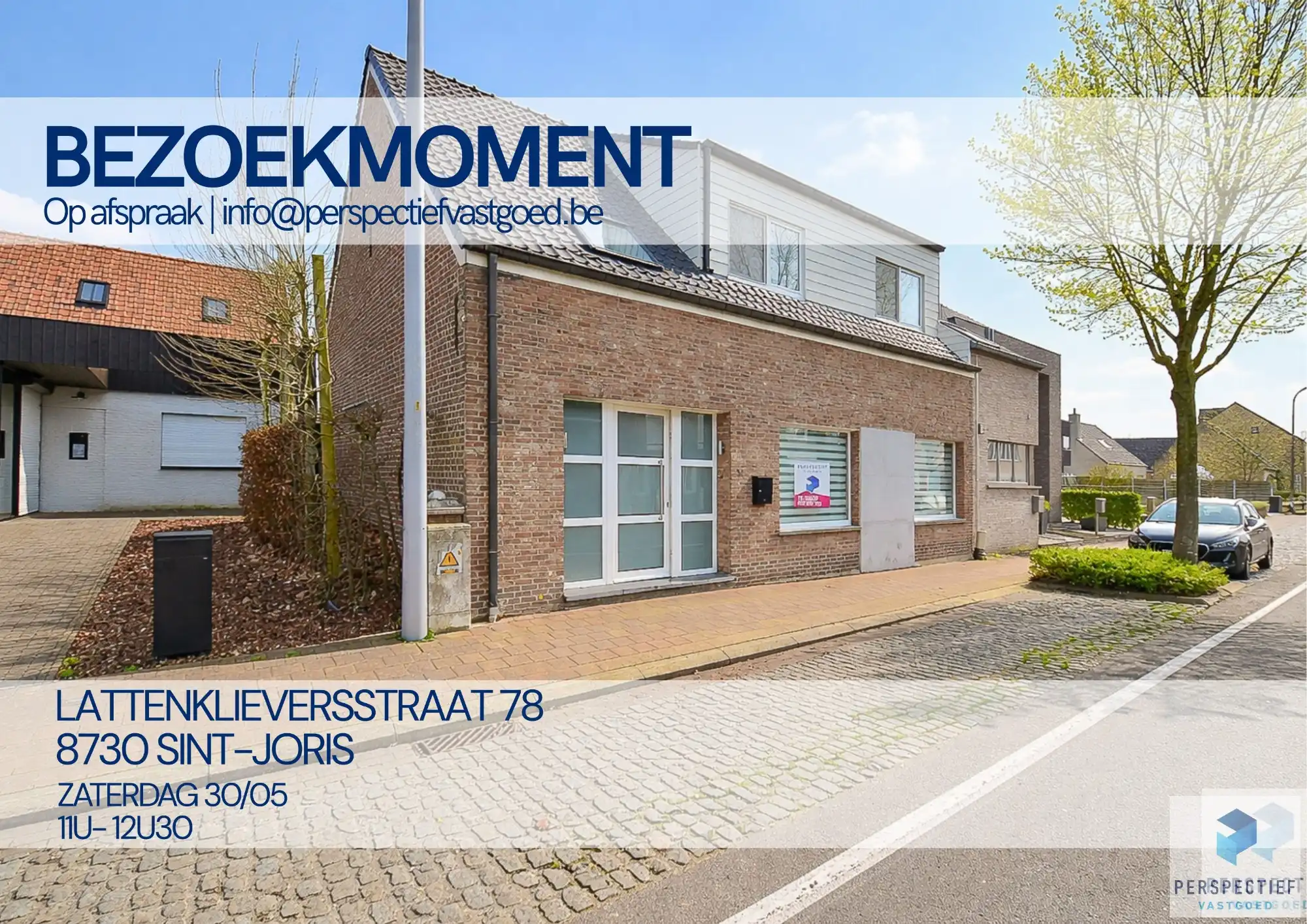 BEZOEKMOMENT ZATERDAG 30/05 VAN 11U TOT 12U30 | Rustig gelegen ruime halfopen woning met uitweg & bijgebouw/garage foto {{pictureIndex}}